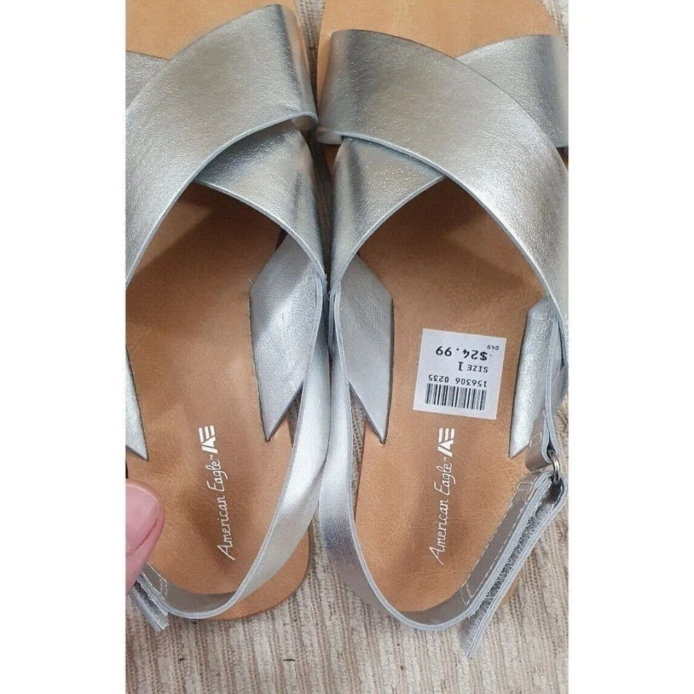Shoes Silver Sandles Girls Size 1 Kids